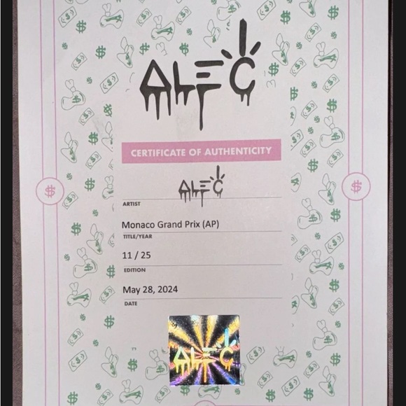 Alec Monopoly Monaco F1 Grand Prix Artist Proof Signed X/25 AP - Picture 2 of 2